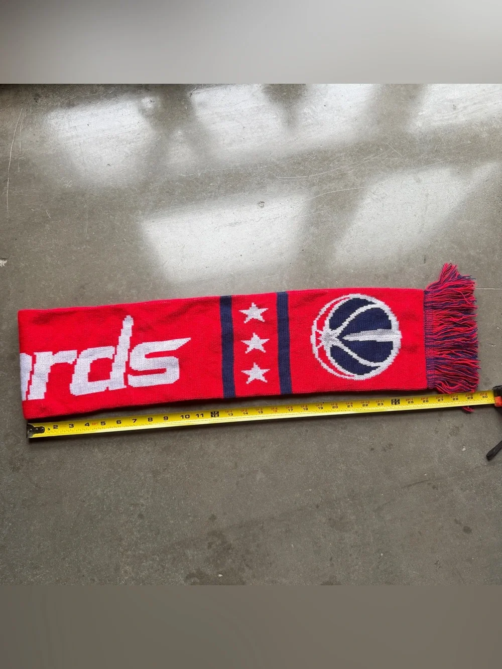 Red Wizards Basketball Scarf with Navy and White Logo